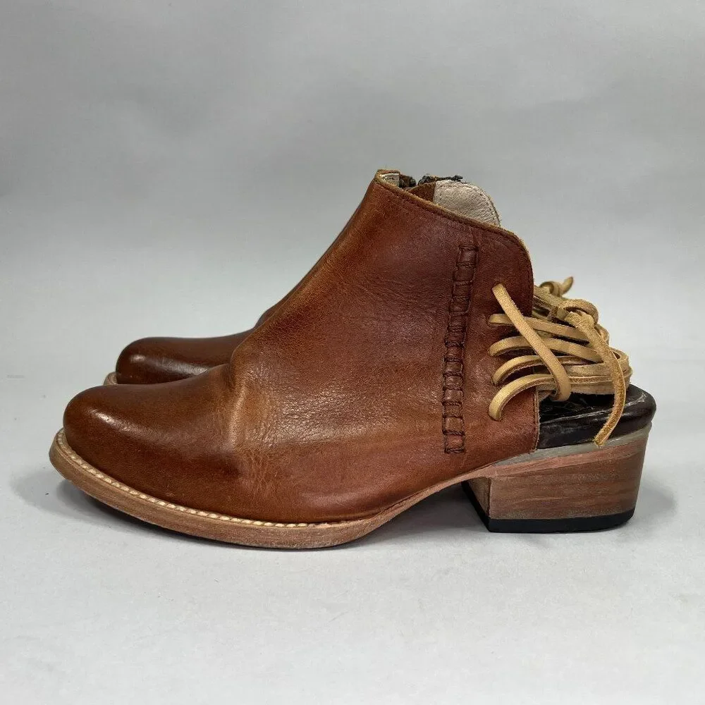 Free Bird JoJo Ankle Boots Women's Size 7 Brown Leather Western Aztec‎ Booties